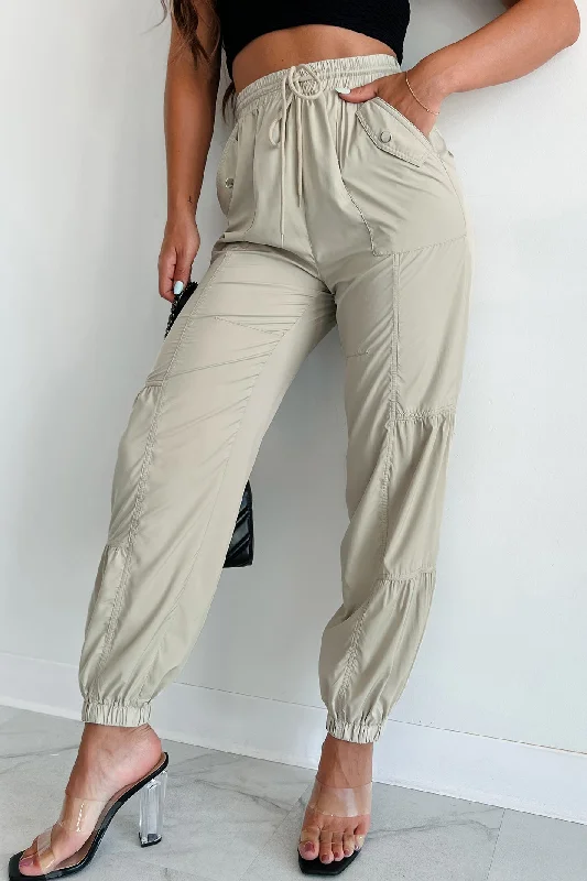 Breaking Barriers Drawstring Waist Joggers (Sage)