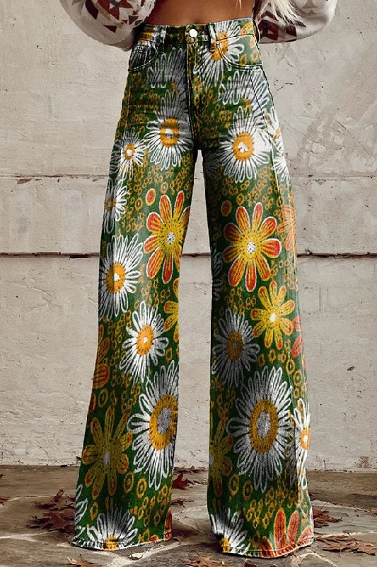 casual-floral-print-button-pocket-wide-leg-pants