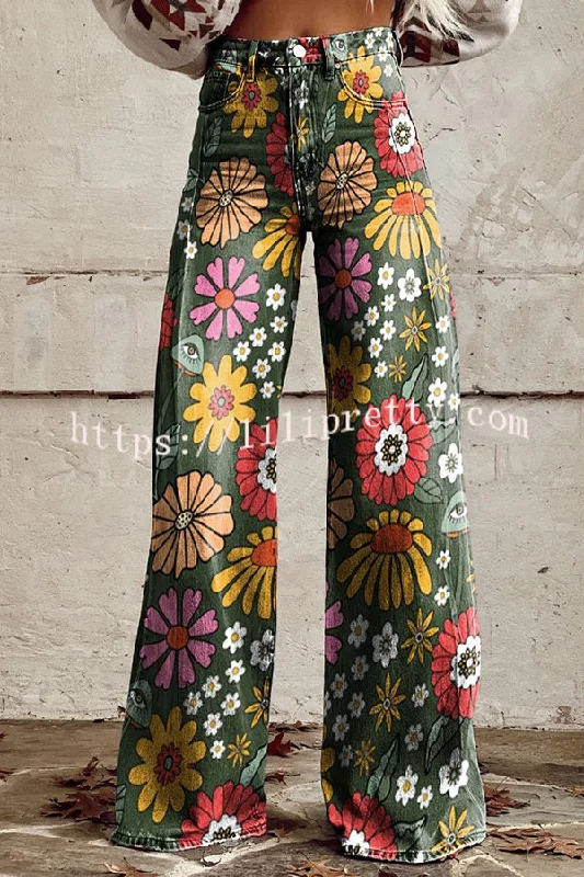 casual-floral-print-button-pocket-wide-leg-pants