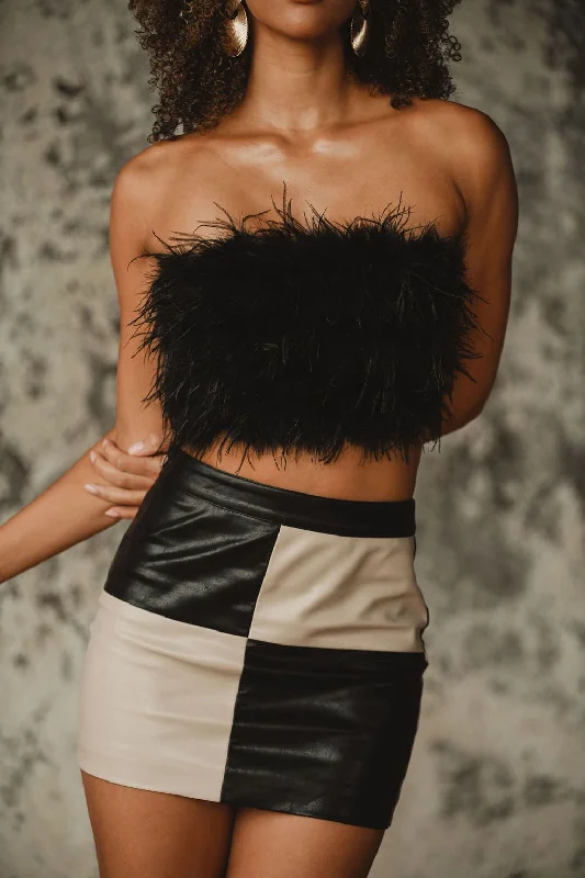 chanel-black-faux-feather-top