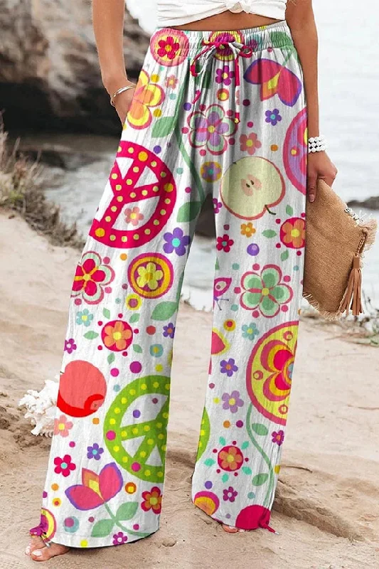 colorful-printed-elastic-waist-drawstring-pocket-casual-pants