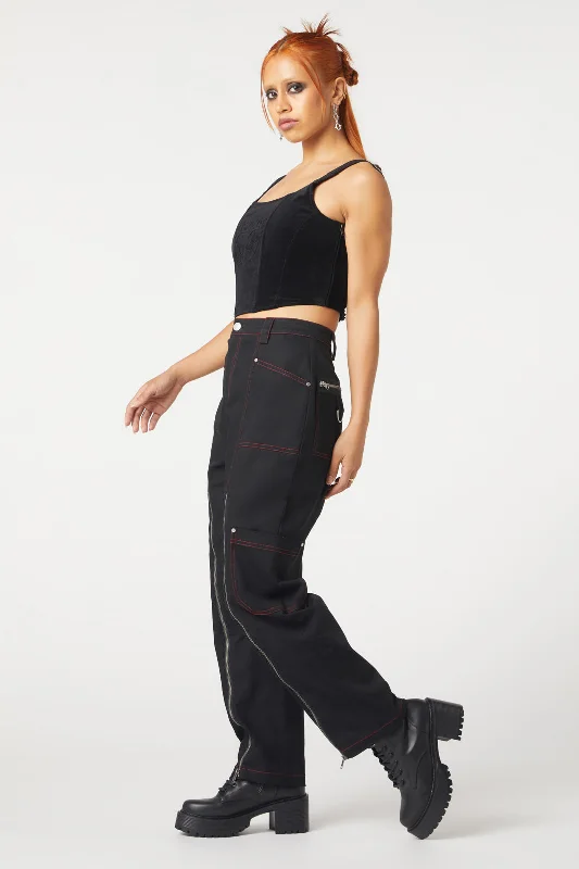 contrast-stitch-zipper-pant