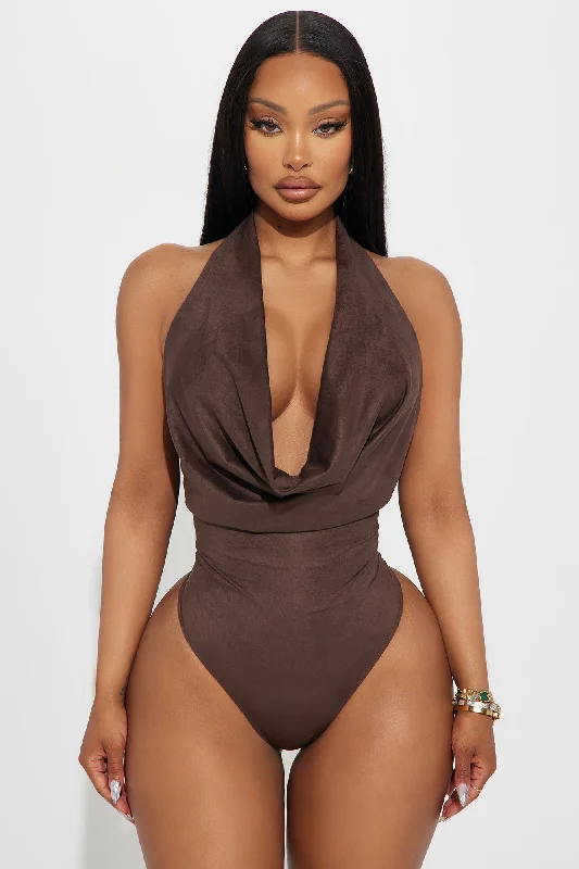 Cowgirl Era Suede Bodysuit - Chocolate