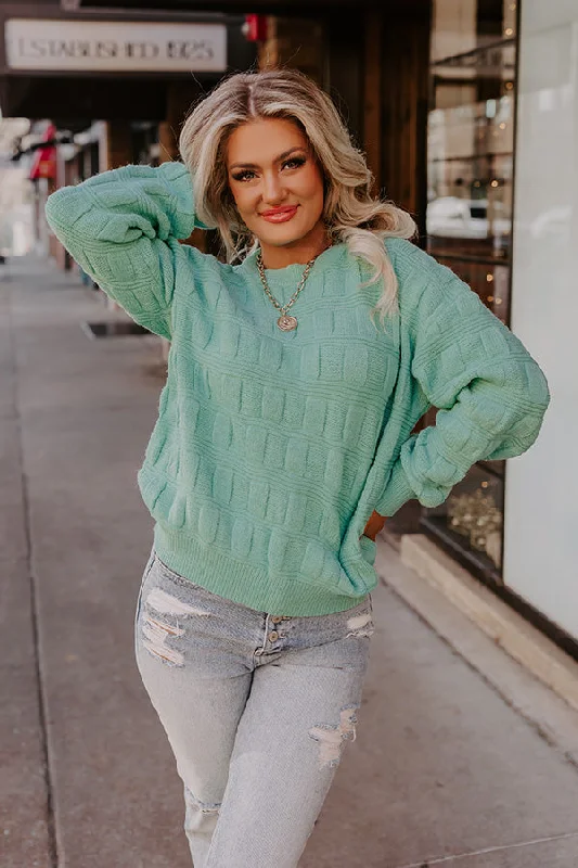 Crackling Fire Knit Sweater In Mint