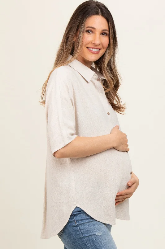 cream-linen-dolman-half-sleeve-button-down-maternity-top