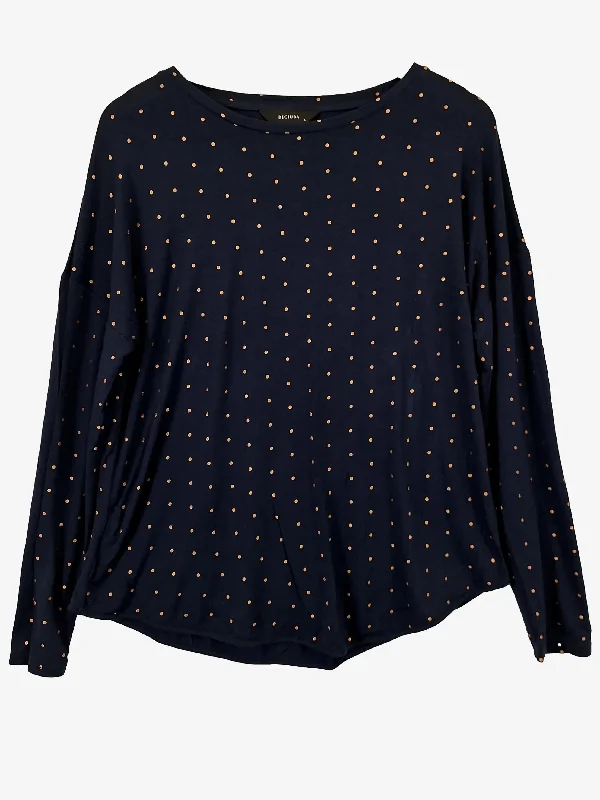 Decjuba Navy Spotted Essential Top Size L