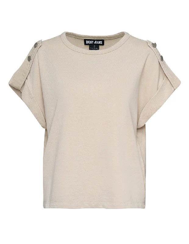 French Terry Roll Sleeve Top