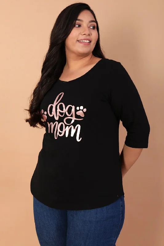 dog-mom-black-tshirt