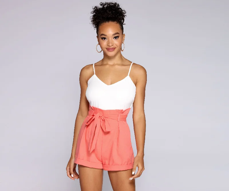 Effortlessly Chic Paper Bag Romper