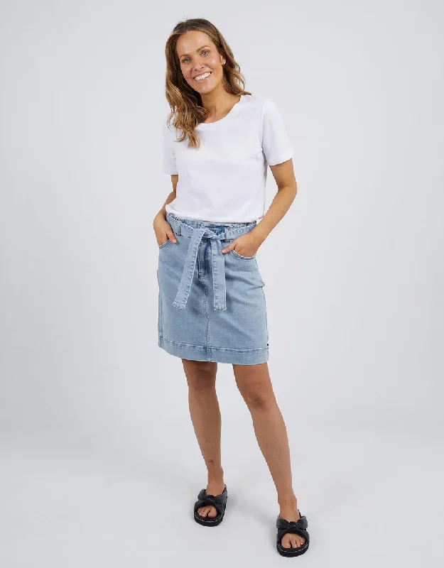 Elm Gracie Denim Skirt Mid Blue