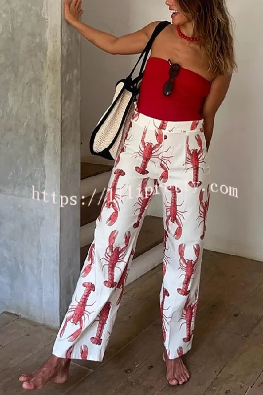 fun-vacation-lobster-print-high-rise-straight-pants