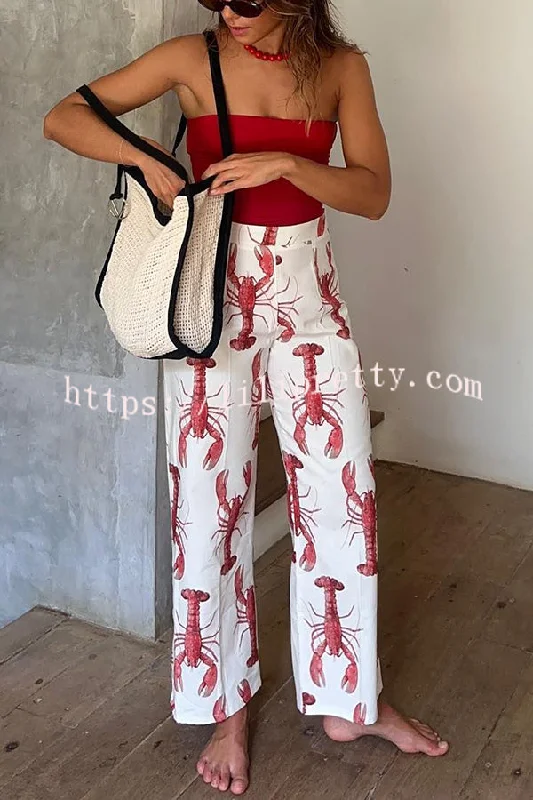 fun-vacation-lobster-print-high-rise-straight-pants