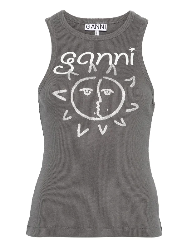 Graphic Rib Sun Tank Top