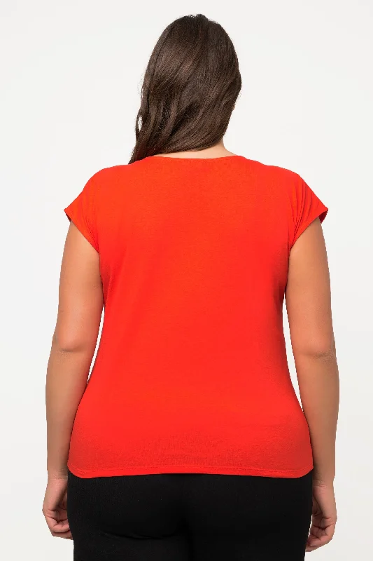 gathered-hem-short-sleeve-top-in-red