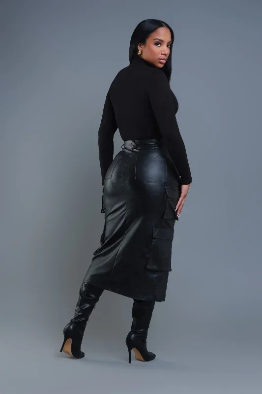 get-started-faux-leather-cargo-midi-skirt-black