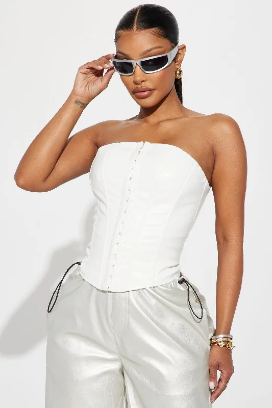 Glam Babe Corset Top - White