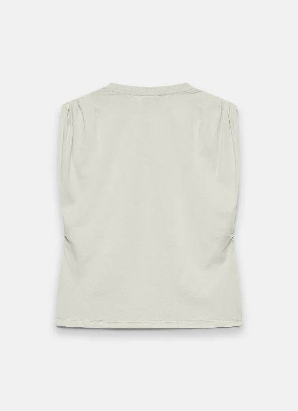 green-ruched-shoulder-t-shirt