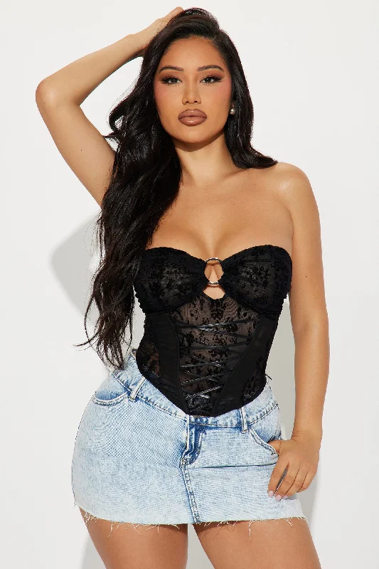 Heat Of The Moment Corset Top - Black