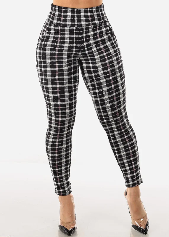 high-waist-butt-lift-black-plaid-skinny-pants-w-pockets-9trg142310blk