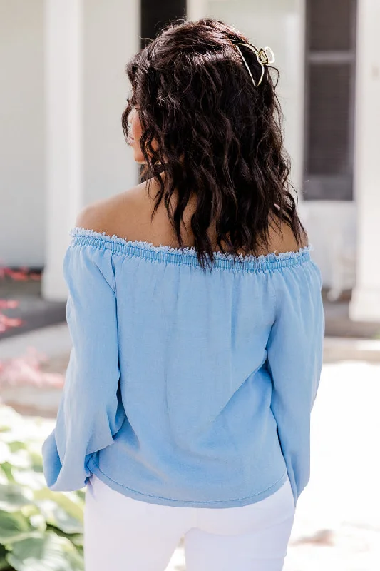 in-the-countryside-medium-wash-off-the-shoulder-button-front-chambray-blouse