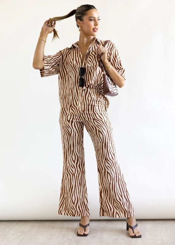 Kyaah Pants - Brown Zebra