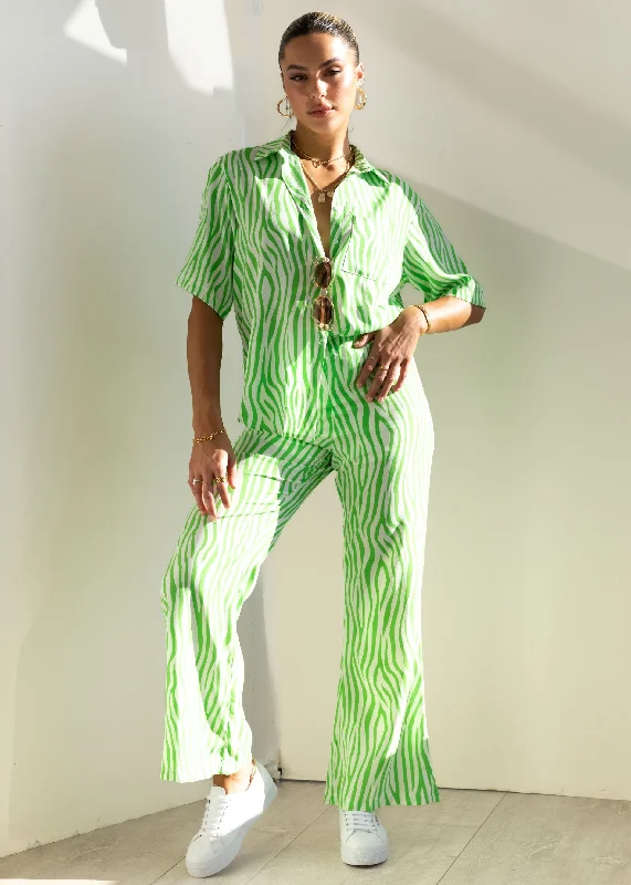 Kyaah Pants - Green Zebra