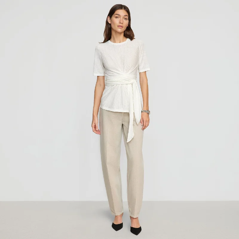 Lark Tie-Front Linen Sweater