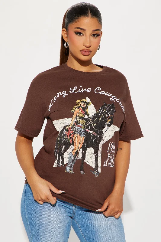 Long Live Cowgirls Graphic Tee - Brown