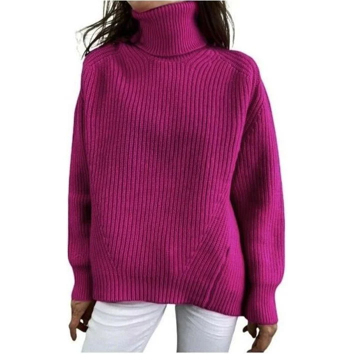 Long Sleeve Knitted Turtleneck Top