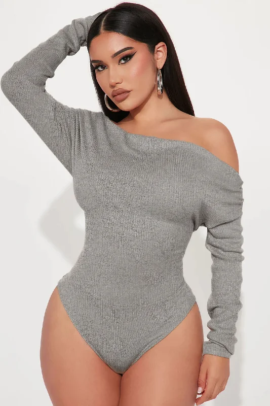 Lover Girl Sweater Bodysuit - Heather Grey