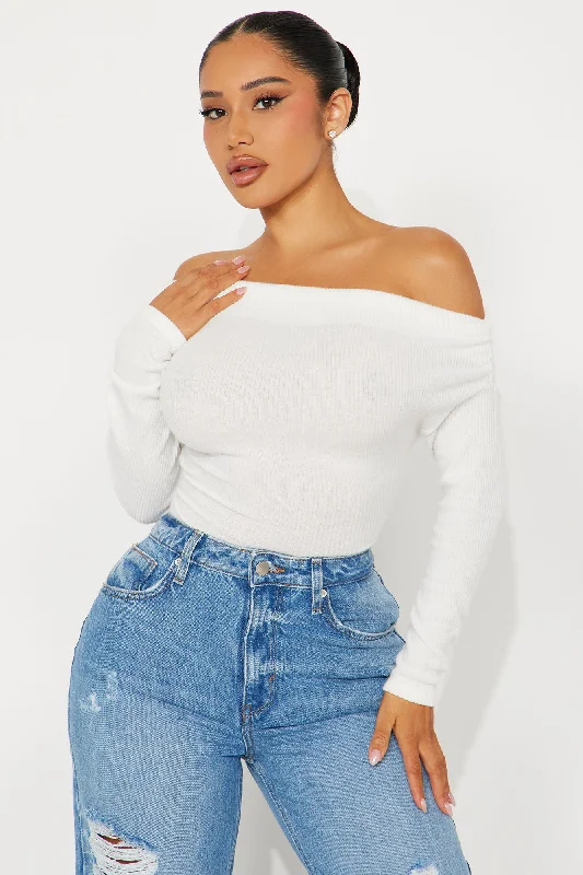 Lover Girl Sweater Bodysuit - Ivory