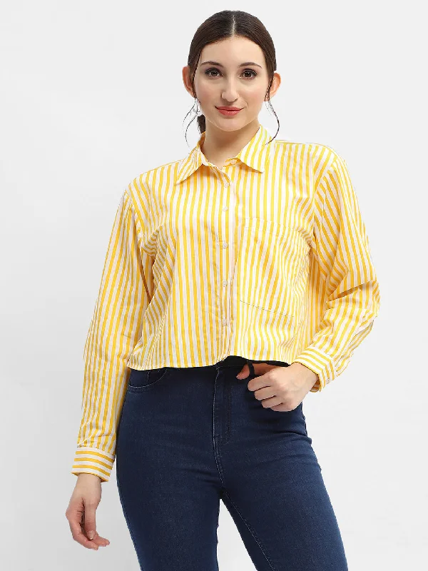 Madame Striped Yellow Regular Shirt