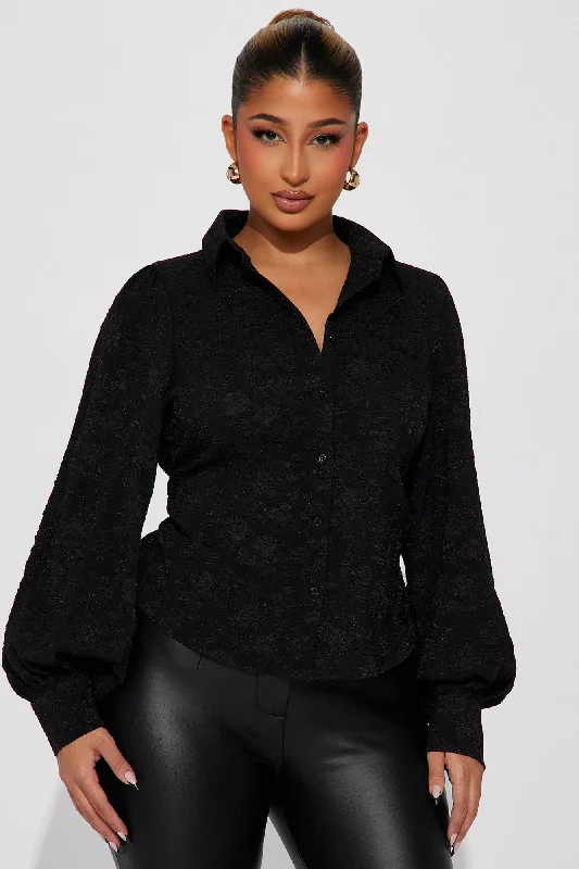 Marie Jacquard Shirt  - Black