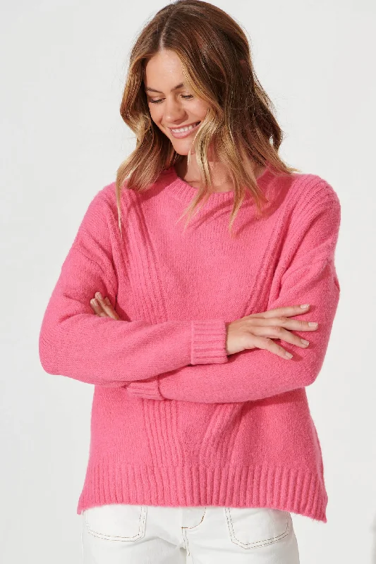 Memphis Knit In Pink Wool Blend