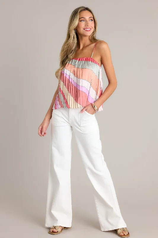 mirage-melody-pink-coral-pleated-top