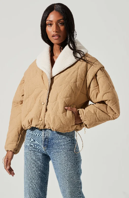 Nadine Quilted Faux Shearling Jacket