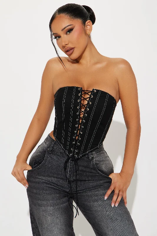 No Way Out Corset Top - Black