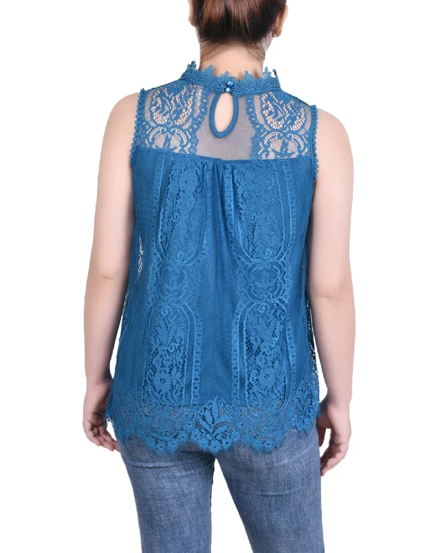 ny-collection-sleeveless-mock-neck-lace-top-petite