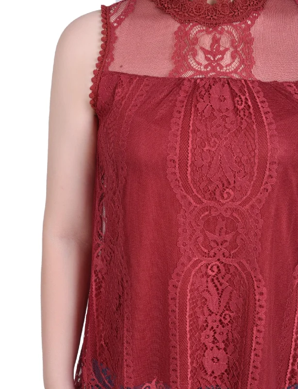 ny-collection-sleeveless-mock-neck-lace-top-petite