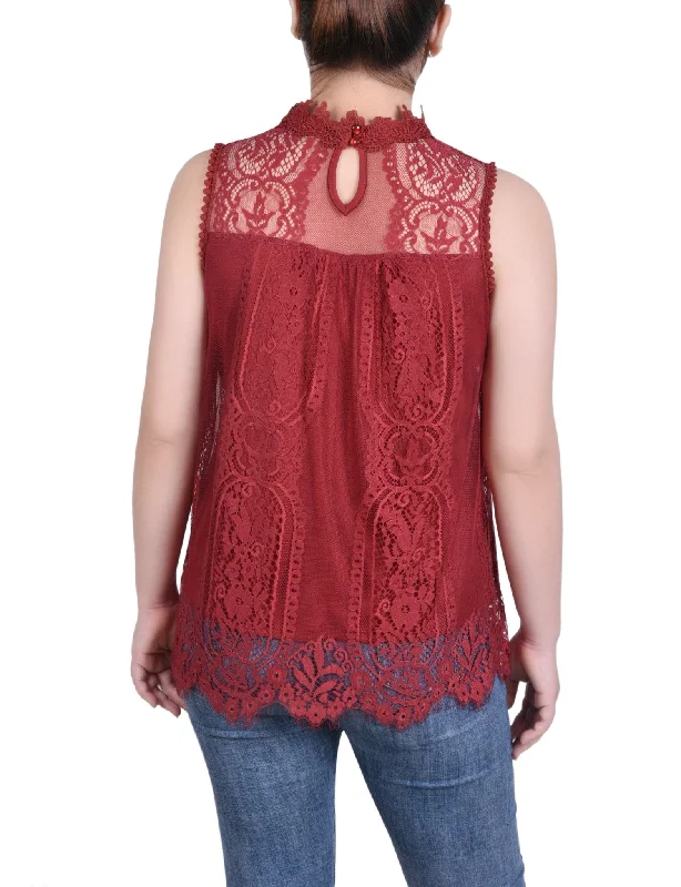 ny-collection-sleeveless-mock-neck-lace-top-petite