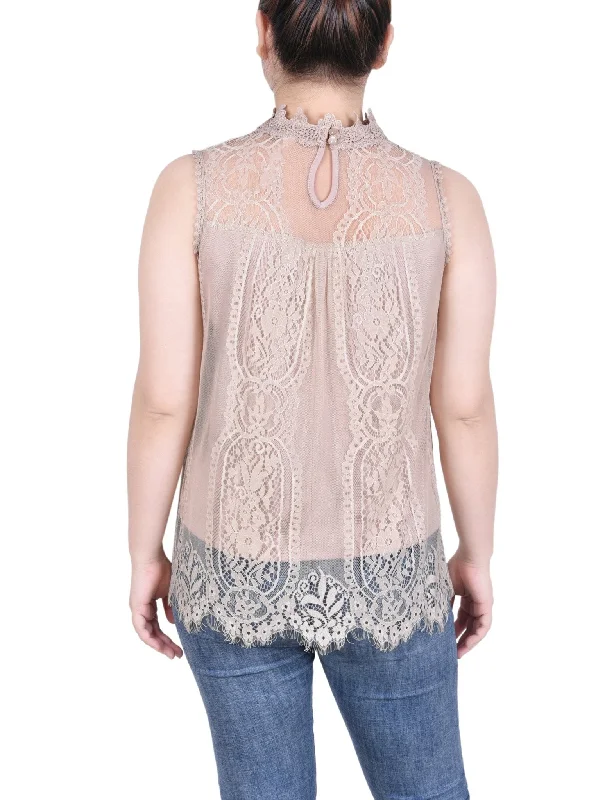 ny-collection-sleeveless-mock-neck-lace-top-petite