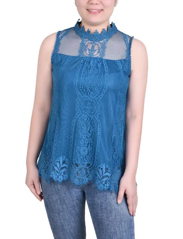 ny-collection-sleeveless-mock-neck-lace-top-petite