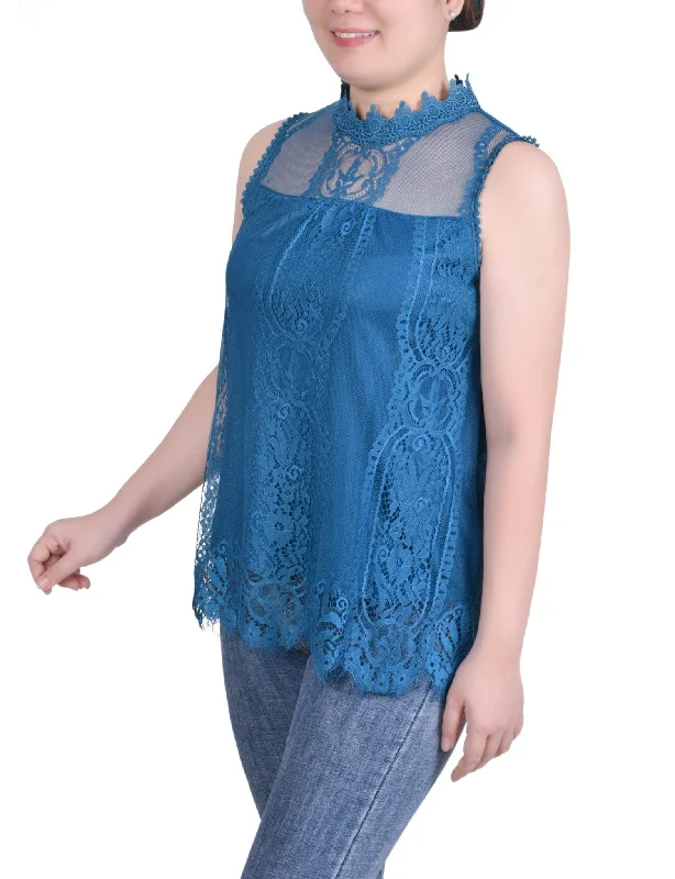 ny-collection-sleeveless-mock-neck-lace-top-petite