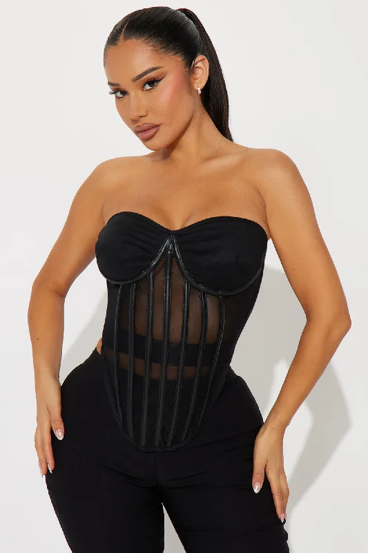 One Night Only Corset Top - Black