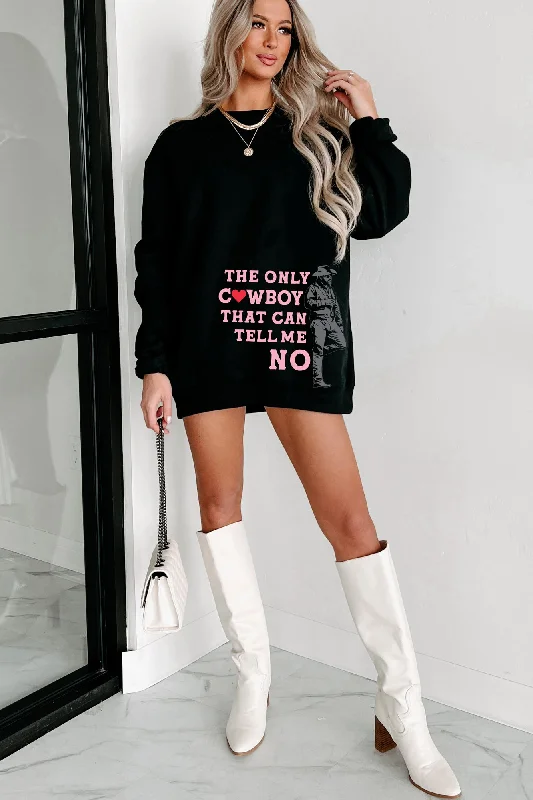 only-cowboy-that-can-tell-me-no-graphic-crewneck-black-print-on-demand