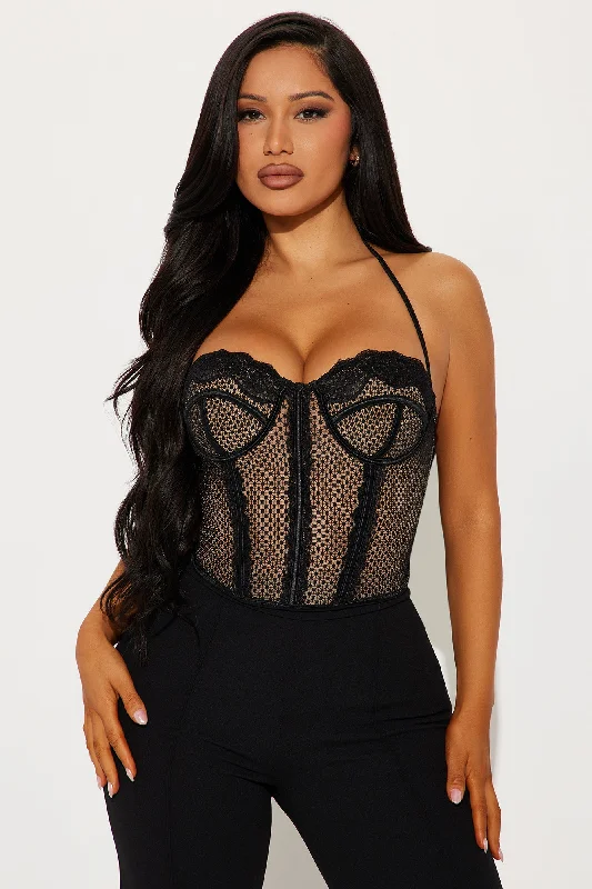 Only On Your Mind Corset Top - Black