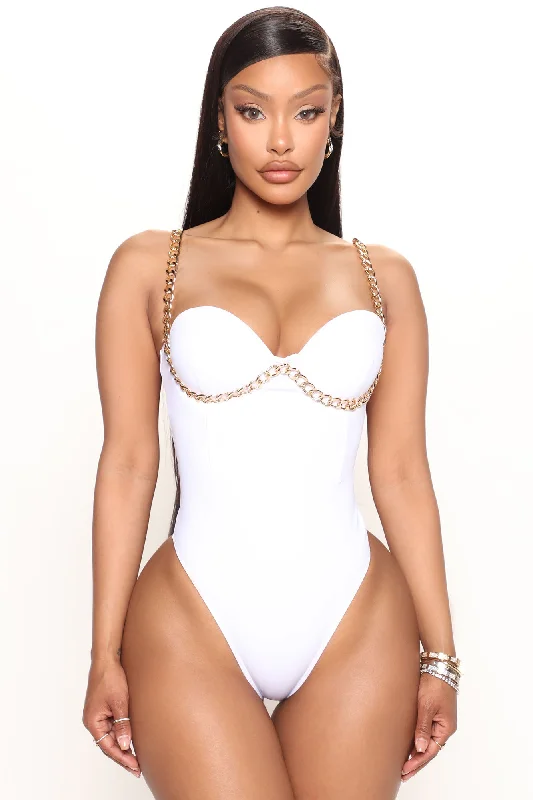 Out Of Your League Chain Bodysuit - White