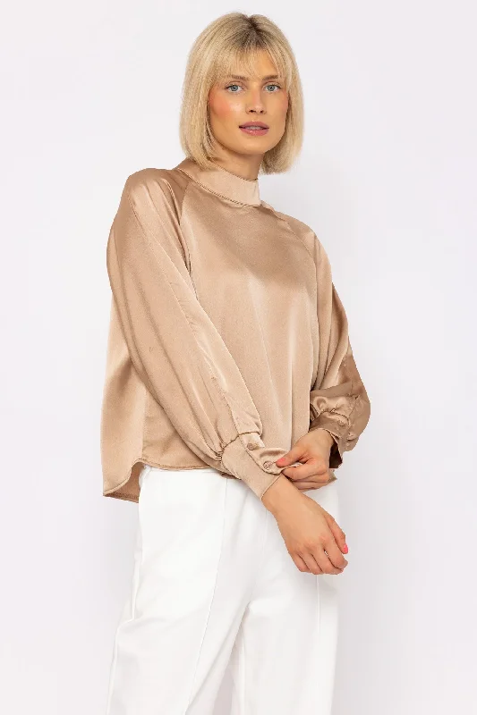 Pandora Sateen Top In Beige