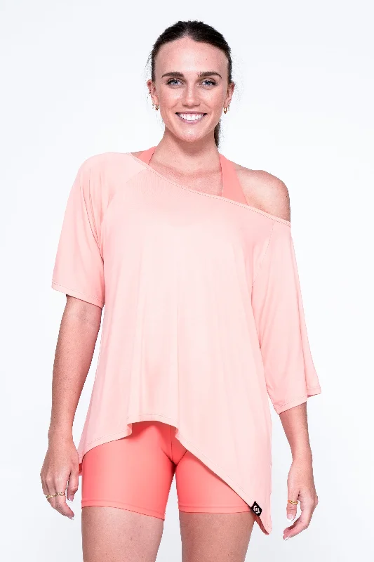 Peachy Slinky To Touch - Off The Shoulder Tee