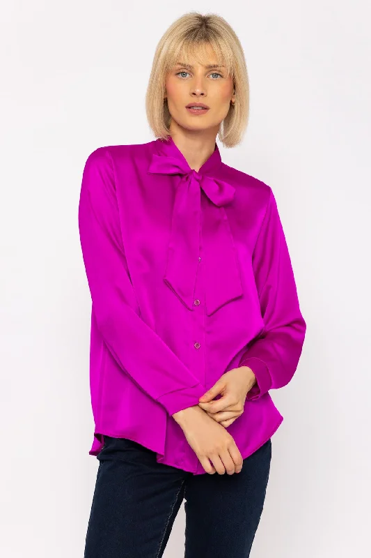 Phillipa Sateen Top In Pink